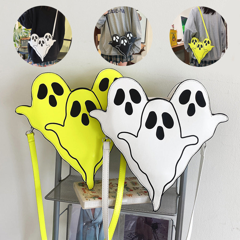 Halloween 3D Ghost Shoulder Bag – Cute PU Crossbody Cell Phone Purse