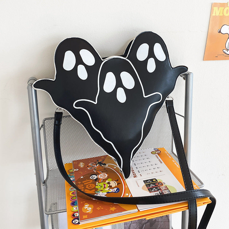 Halloween 3D Ghost Shoulder Bag – Cute PU Crossbody Cell Phone Purse