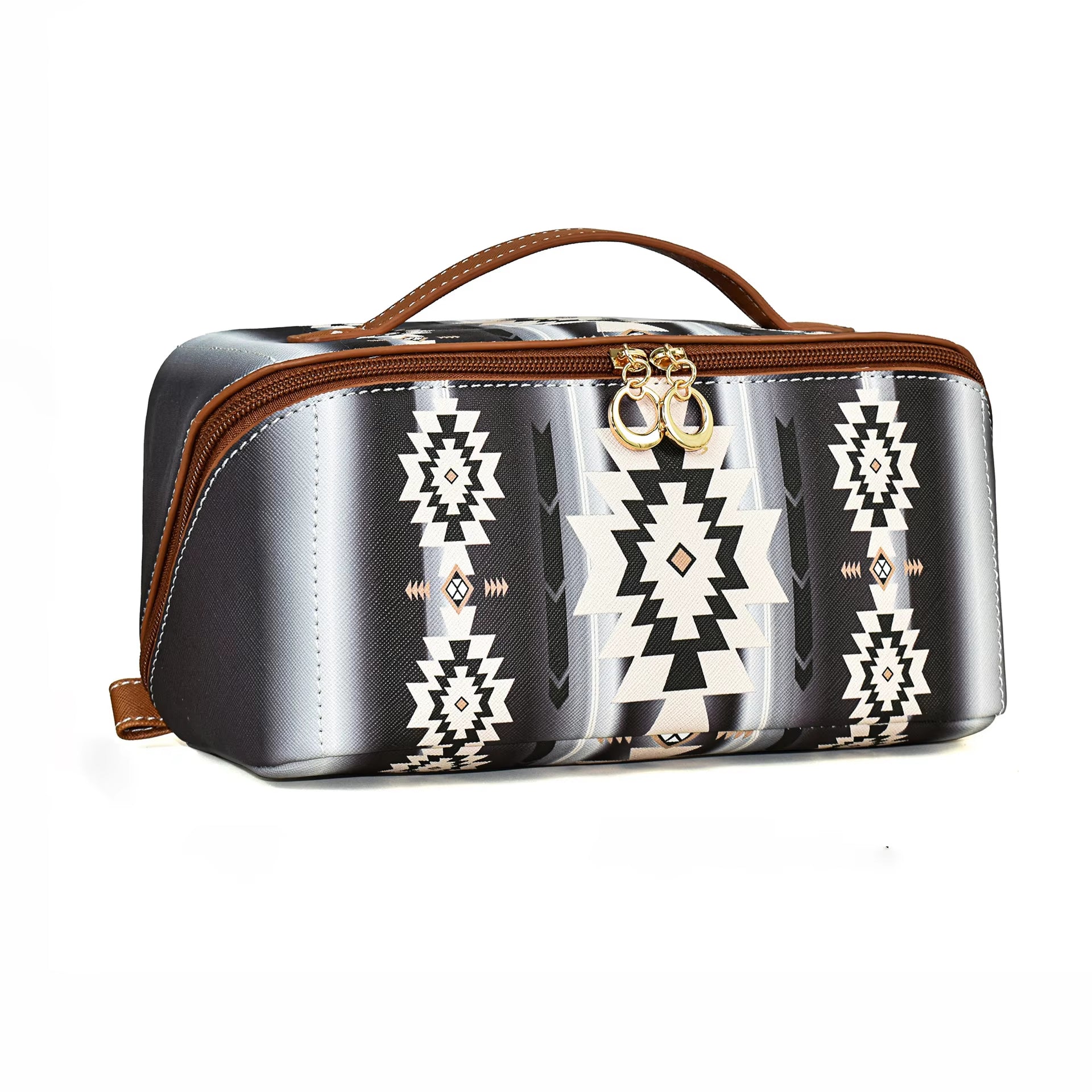 Large Waterproof Leather Luxury Makeup Bag with Zipper