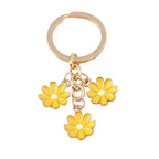 Cute Enamel Keychain Colorful Sakura Flower Key Ring Sweet Key Chains for Women Girls Handbag Accessories DIY Jewelry Gifts