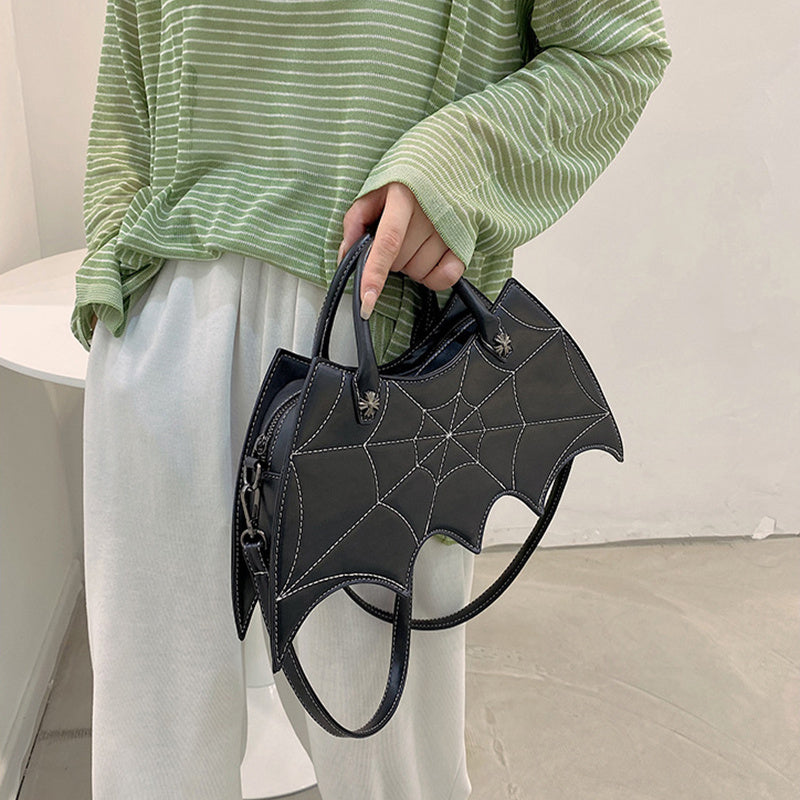 Halloween Spider Web Shoulder Bag – Black Messenger Crossbody
