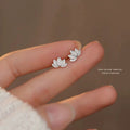 925 Silver Lotus Stud Earrings – Elegant Piercing Jewelry