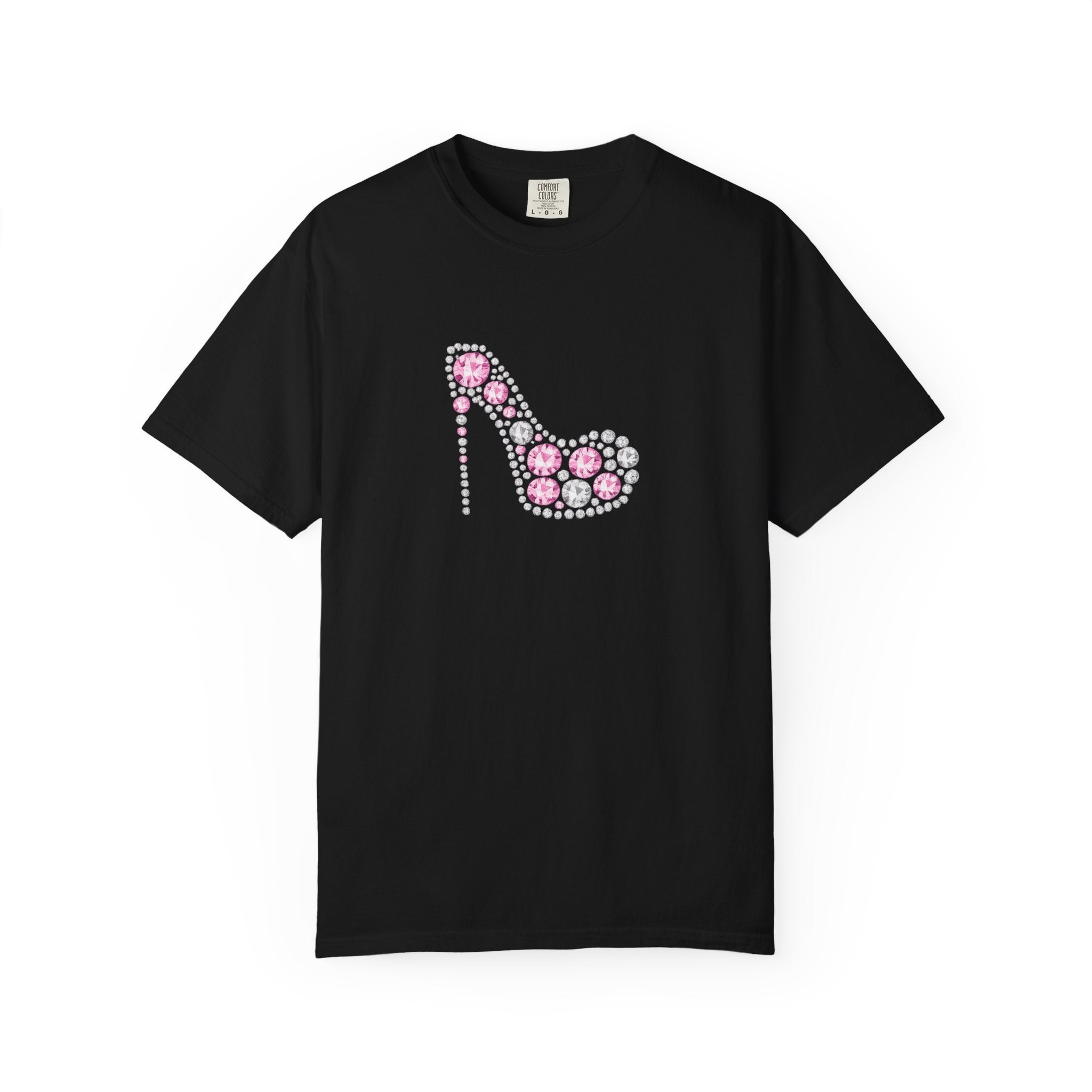 Floral High Heel Graphic Tee — Pink Flower Shoe Design