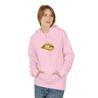 Gold Drip Lips Hoodie — Metallic Lip Art Pullover
