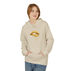 Gold Drip Lips Hoodie — Metallic Lip Art Pullover