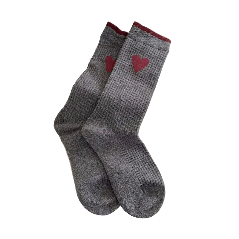 1/5Pairs Cotton Ruffles Ankle Socks Women Retro Cute Kawaii Korean Stocking Girls 2024 Autumn and Winter Red Middle Tube Sox