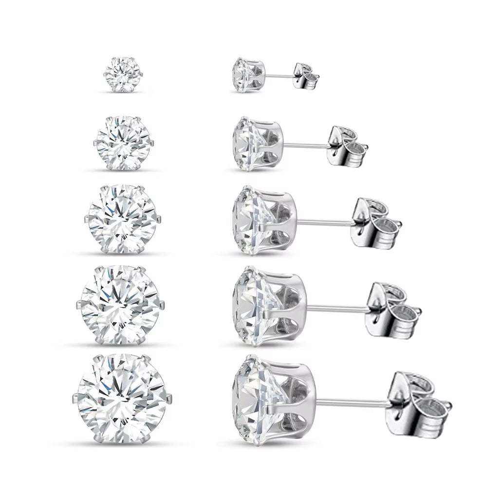 Shiny Stud Earrings Set for Women