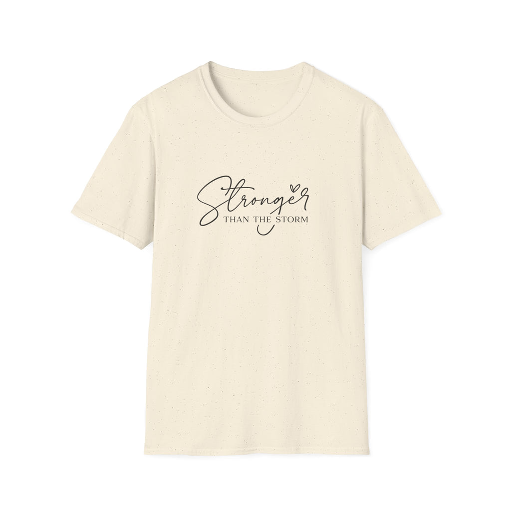 Stronger Than The Storm T-Shirt — Inspirational Script Tee