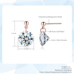 Simple OL Style Cubic Zirconia Stud Earrings for Women Rose Gold Color round Heart Crystal Earing Fashion Wedding Jewelry DFE153