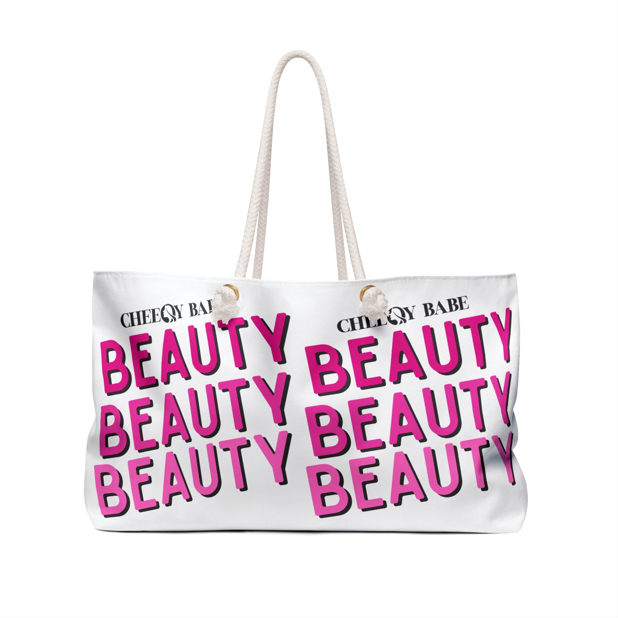 Weekender Bag 'Beauty' – White Stylish Travel Bag