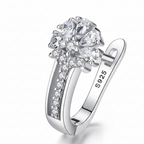 925 Sterling Silver Zircon Flower Earrings - Fine Jewelry Gift