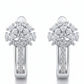 925 Sterling Silver Zircon Flower Earrings - Fine Jewelry Gift