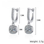 2CT Moissanite Huggie Hoop Earrings 925 Silver Dainty Jewelry