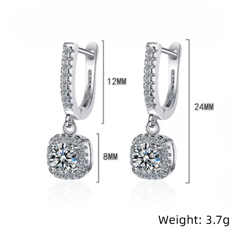 2CT Moissanite Huggie Hoop Earrings 925 Silver Dainty Jewelry