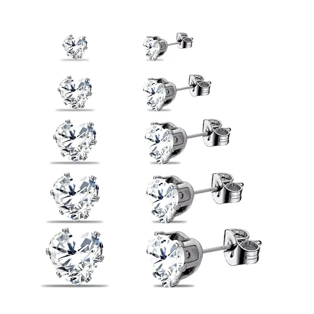 Shiny Stud Earrings Set for Women
