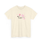 Love Hearts T-Shirt – Pink Heart Design with "love" Script