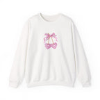 Pink Glitter Heart Cherries Crewneck Sweatshirt