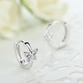 Baby Princess 925 Silver Butterfly Zirconia Small Hoop Earring for Girls Child Wome Beautiful Aros Huggies Earring Jewelry