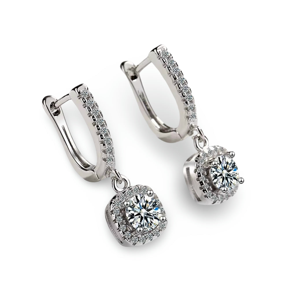 2CT Moissanite Huggie Hoop Earrings 925 Silver Dainty Jewelry