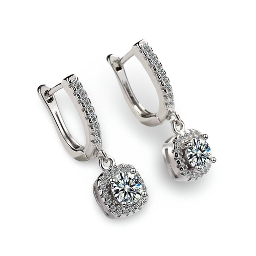 2CT Moissanite Huggie Hoop Earrings 925 Silver Dainty Jewelry