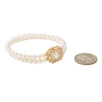 Pearl Layered Anklet – Double Chain Zircon Detail
