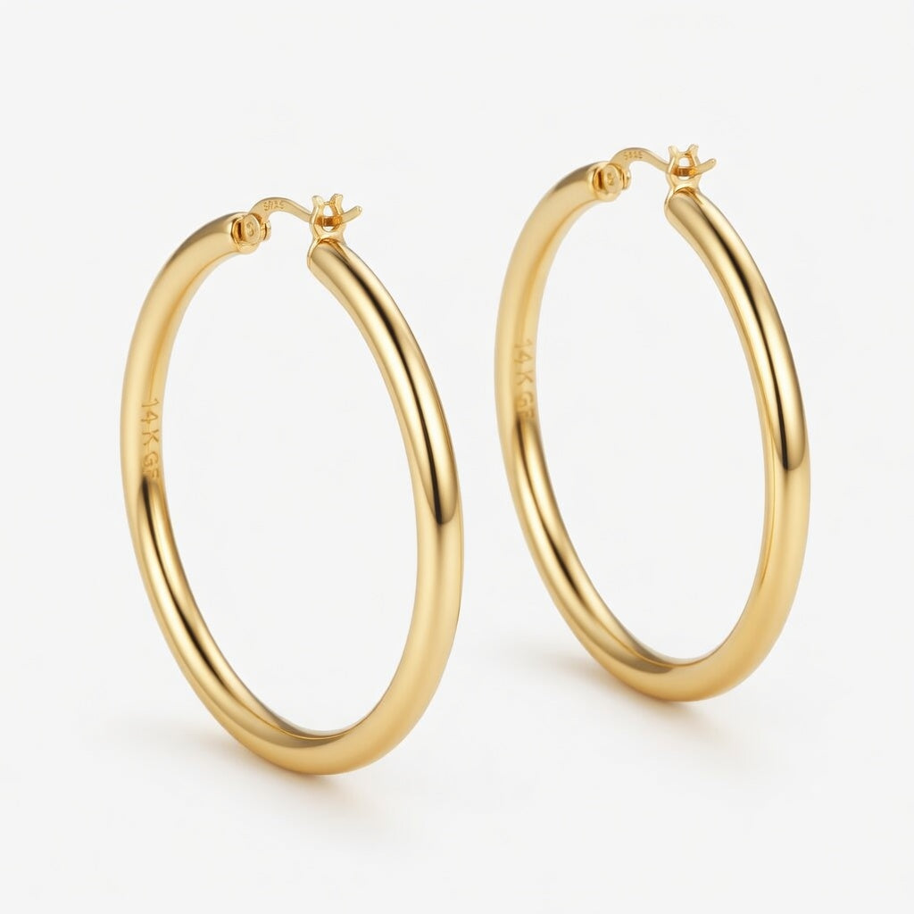 Chunky Hoop Earrings for Bold Style – 14K Gold Plated