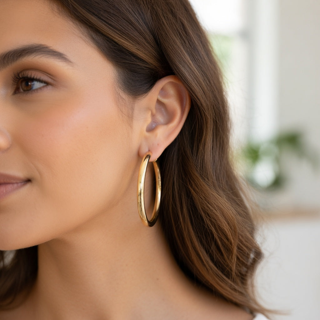 Chunky Hoop Earrings for Bold Style – 14K Gold Plated