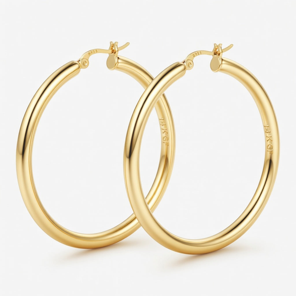 Chunky Hoop Earrings for Bold Style – 14K Gold Plated