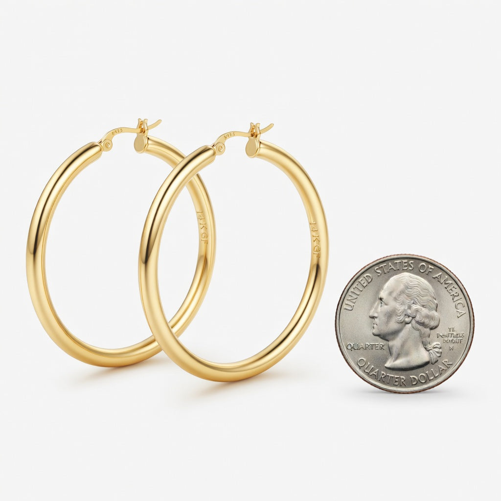 Chunky Hoop Earrings for Bold Style – 14K Gold Plated