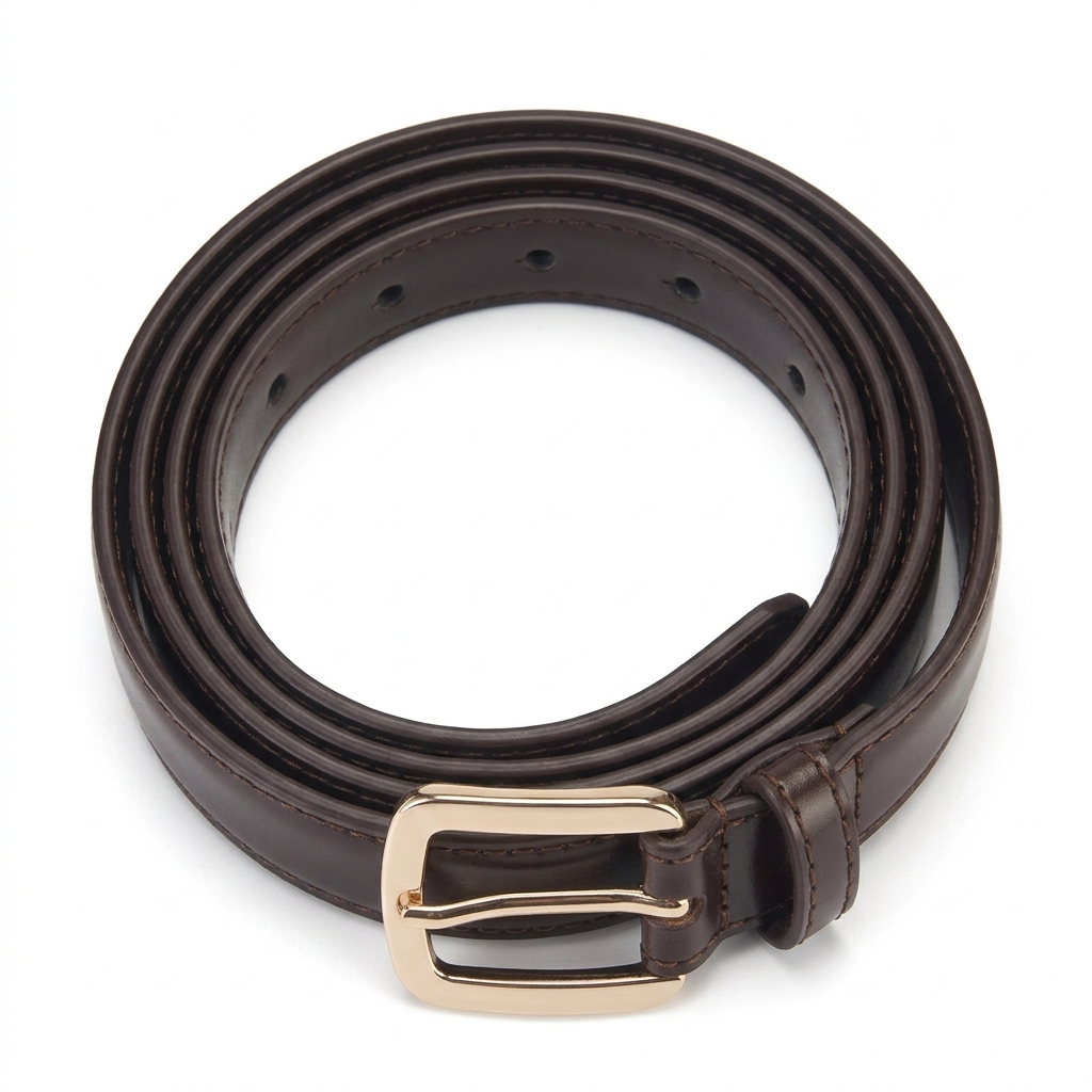 Classic Black Leather Belt – Timeless Needle Buckle