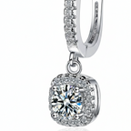 2CT Moissanite Huggie Hoop Earrings 925 Silver Dainty Jewelry