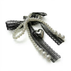Pearl Bow Keychain – Heart Charm Lace Bag & Car Accessory