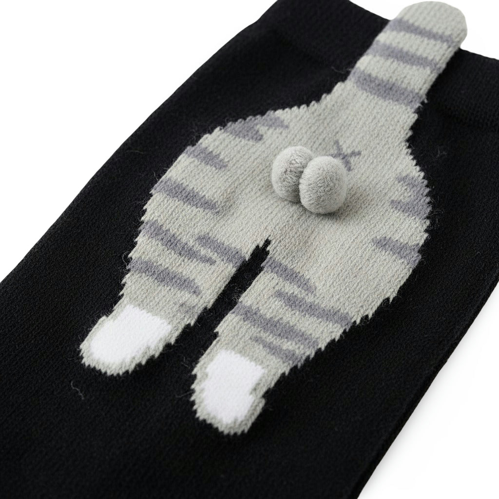 Cute Cat Socks – Soft Korean Mid-Calf Cotton Knit