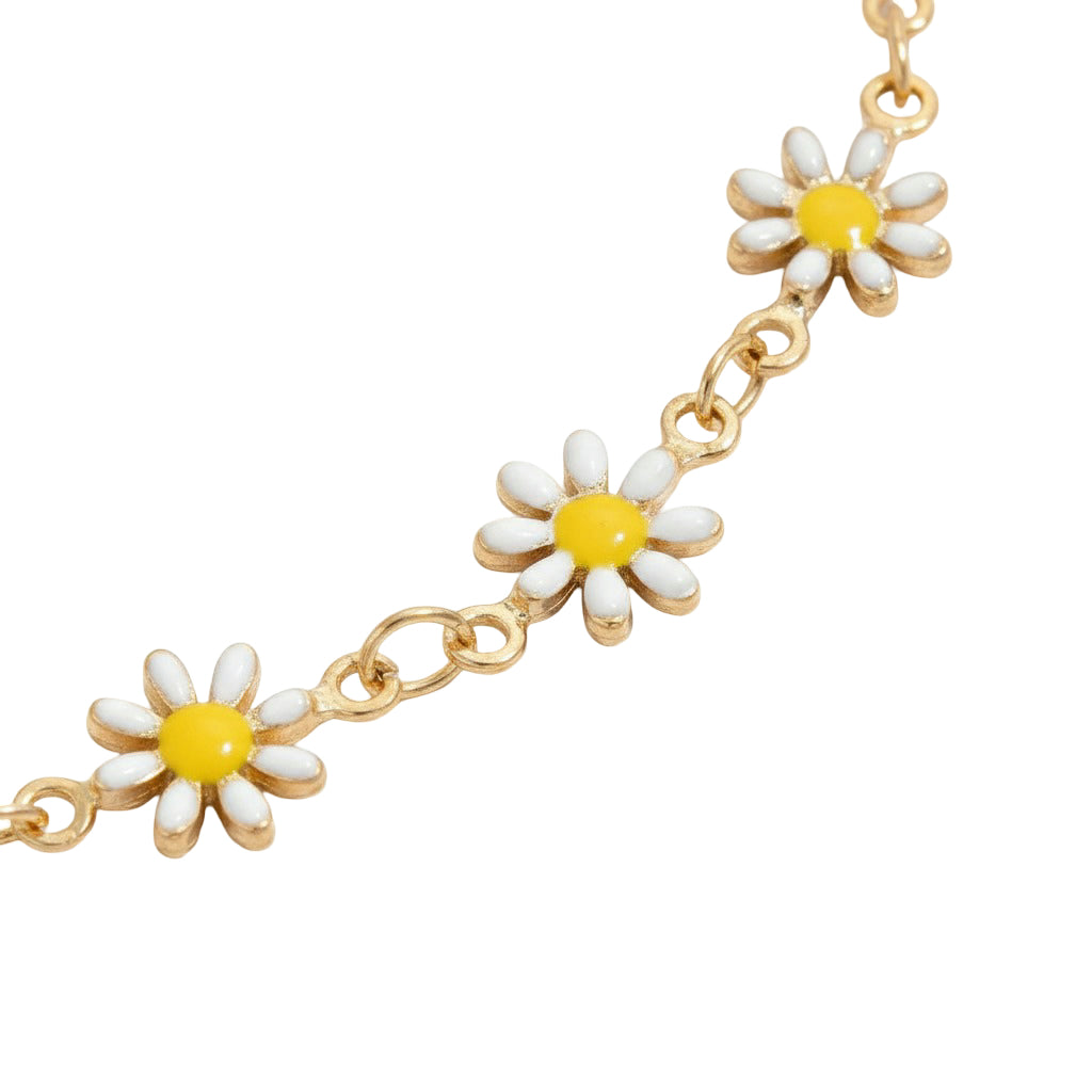 Daisy Chain Anklet – Chic Summer Glow in Enamel