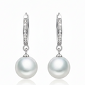 Freshwater Pearl 925 Silver Earrings Crystal