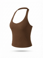 Ribbed Halter Crop Top – Flattering Fit with Soft Stretch Fabric