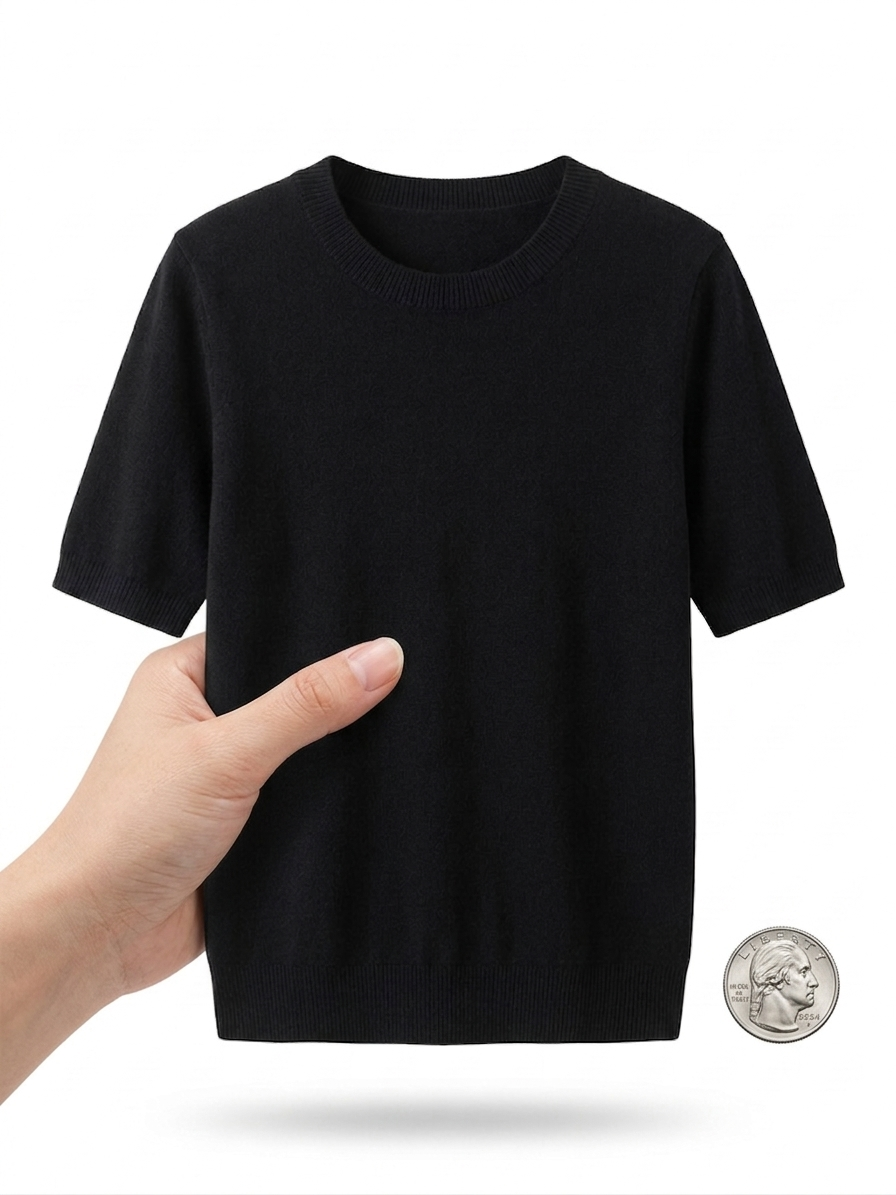 Korean Knit Pullover – Lightweight Comfort & Short Sleeve Casual Top