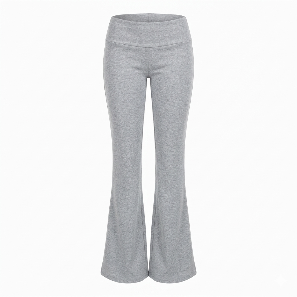 Y2K Slim Flare Pants – Casual Low-Waist Polyester Bootcut