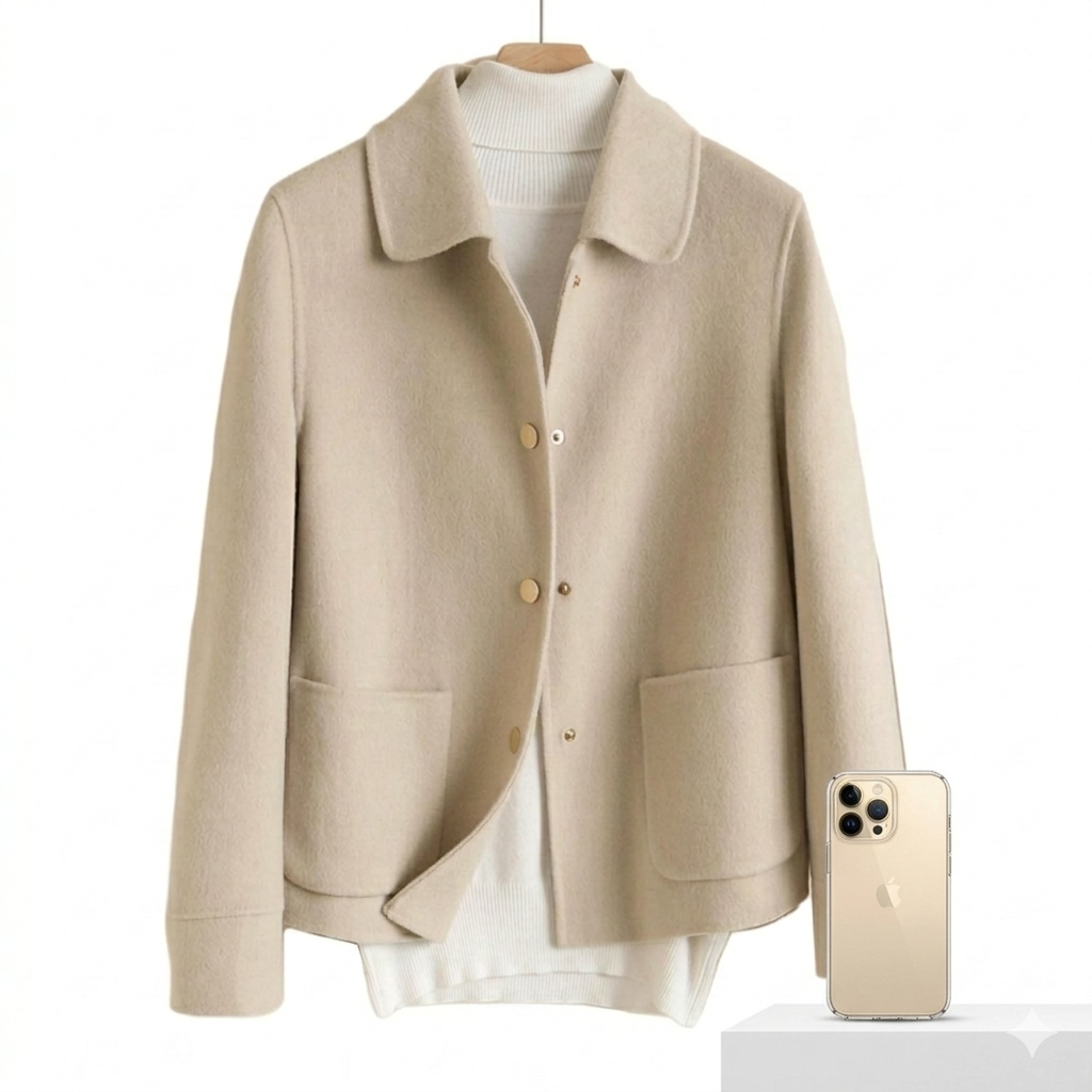 Chic Winter Coat – Cozy Warmth & Double-Sided Lapel Polyester