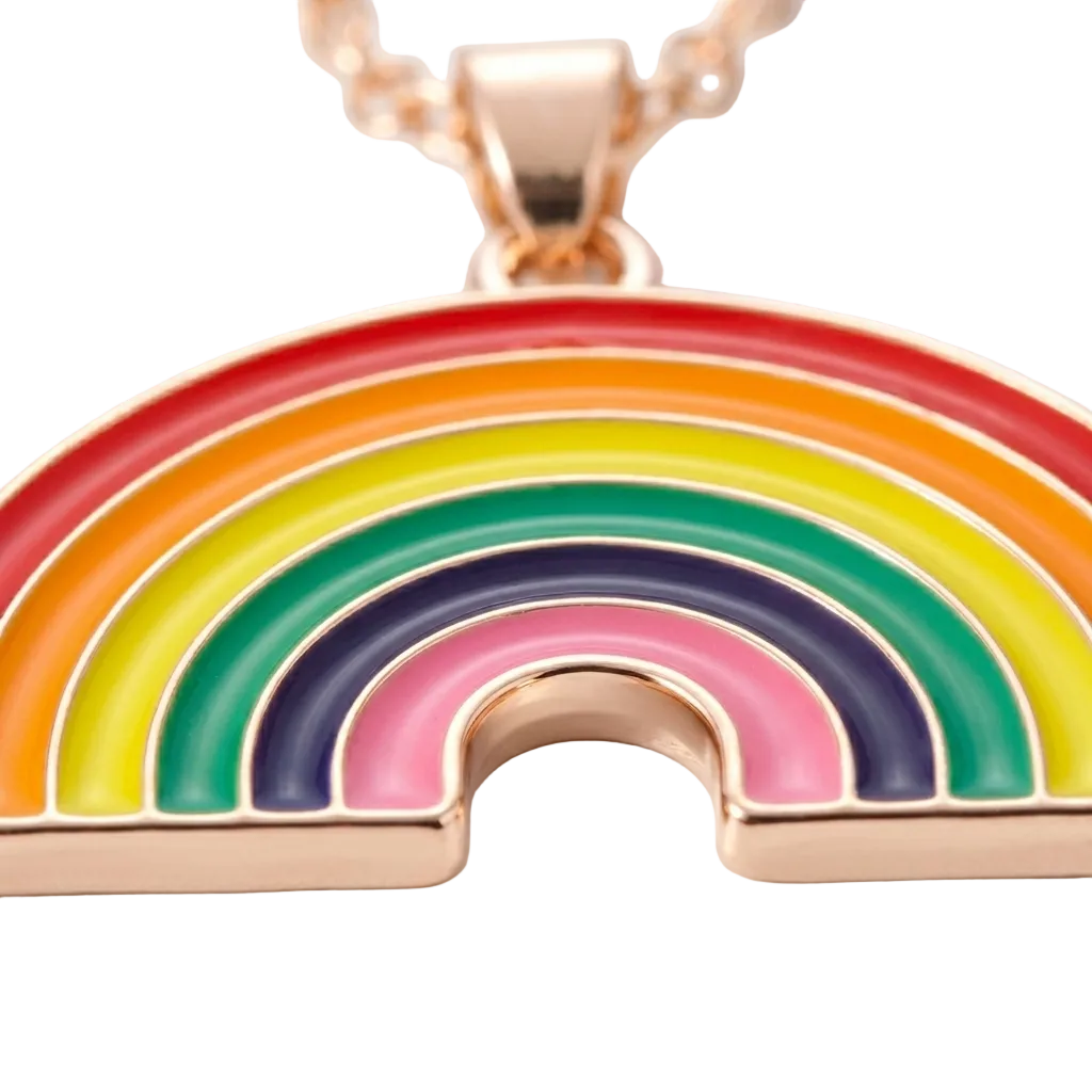 Rainbow Heart Necklace – Everyday Charm with Enamel Pendant