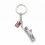 USA Flag Keychain – Patriotic Bag Charm Metal Alloy Pendant