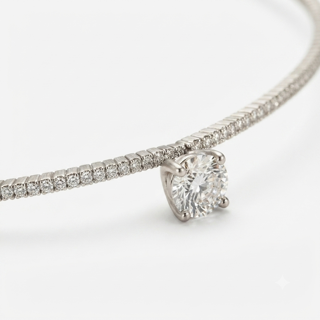 Silver Anklet – Elegant Shine with Crystal Charm Detail
