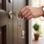USA Flag Keychain – Patriotic Bag Charm Metal Alloy Pendant