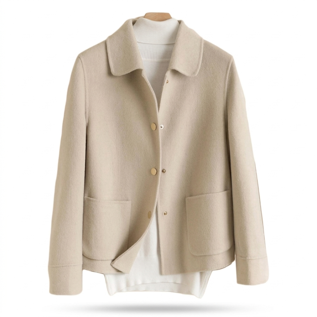 Chic Winter Coat – Cozy Warmth & Double-Sided Lapel Polyester