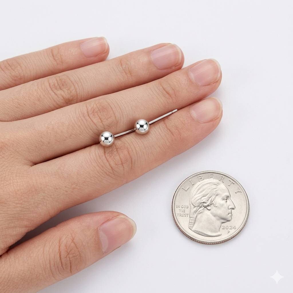 Sterling Silver Stud Earrings – Minimalist Shine in 925 Silver