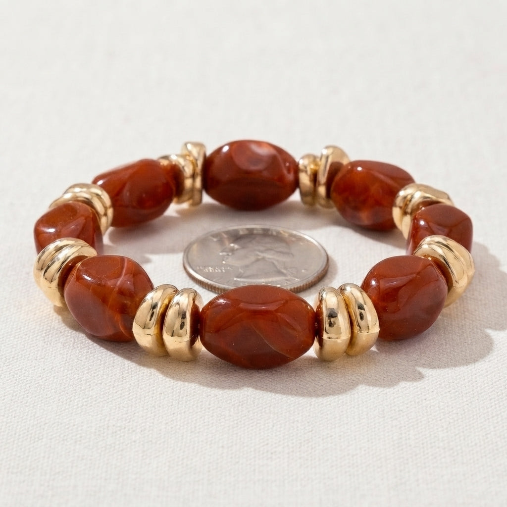 Acrylic Beaded Bracelet – Bohemian Elastic Everyday Style