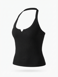 Ribbed Halter Crop Top – Flattering Fit with Soft Stretch Fabric