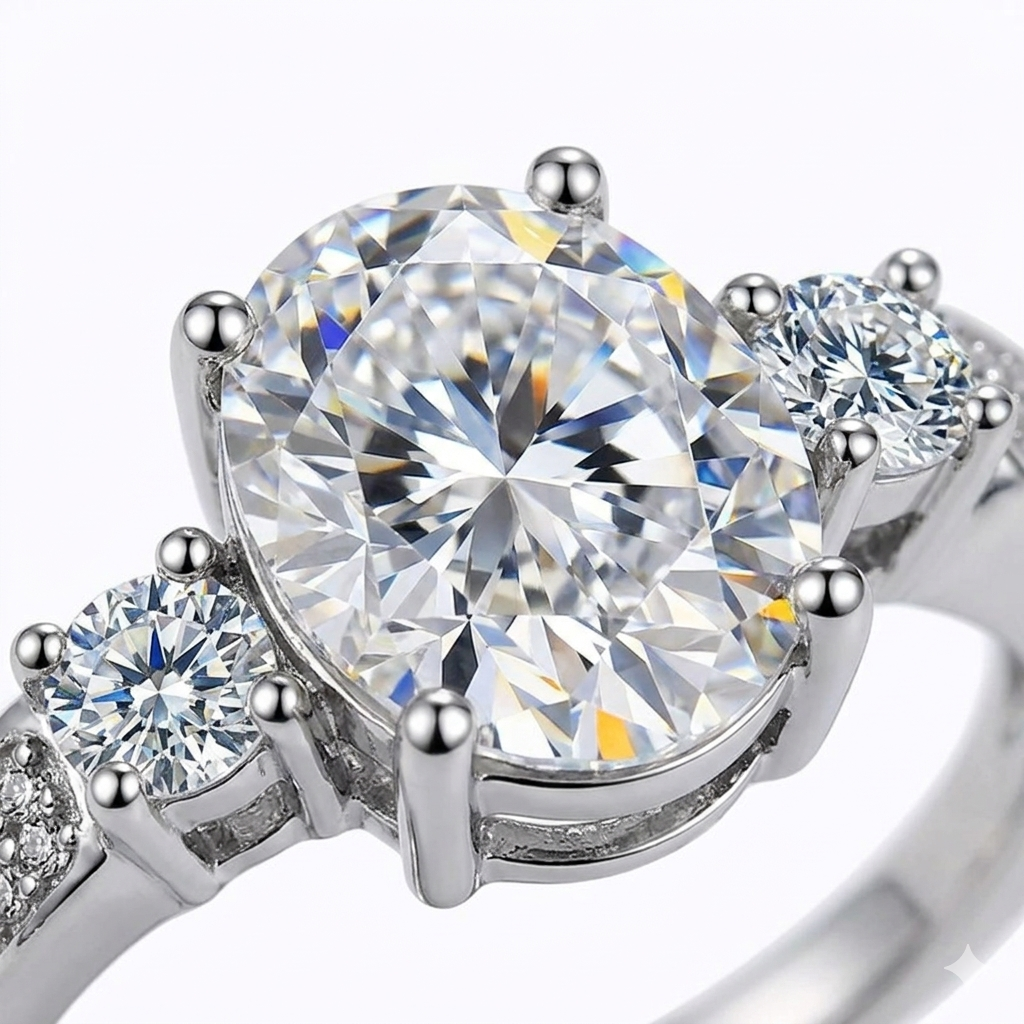 Moissanite Silver Ring – Elegant Sparkle 925 Sterling Design