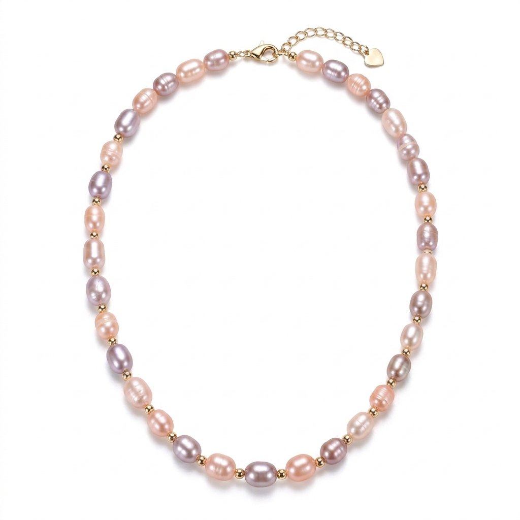 Rice Pearl Choker – 925 Silver Freshwater Elegance