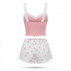 Lace Trim Pajama Set – Cozy Comfort with Soft Two-Piece Loungewear